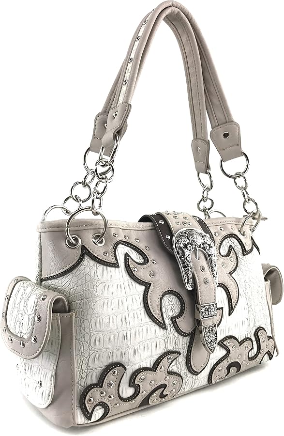 Justin West Concealed Carry Western Croc Buckle Duo Color Shoulder