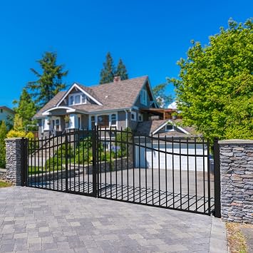 ALEKO Dual Driveway Gate with Pedestrian Door (18x6 Vienna)