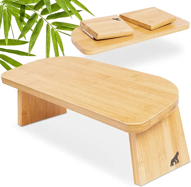 Bamboo Folding Meditation Bench - Ergonomic Yoga Stool for Deep Relaxation