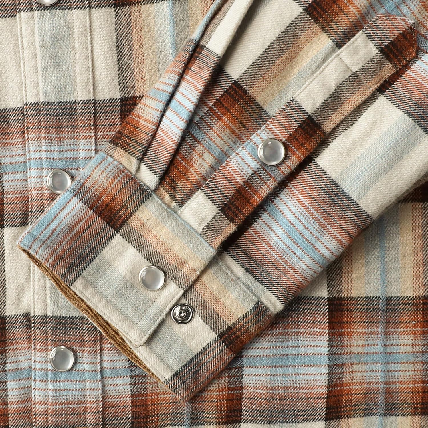 Dubinik® Flannel Shirt for Men Western Mens Pearl Snap Shirts Long Sleeve Casual Cozy Vintage Cowboy Plaid Soft Pure Cotton - Image 5