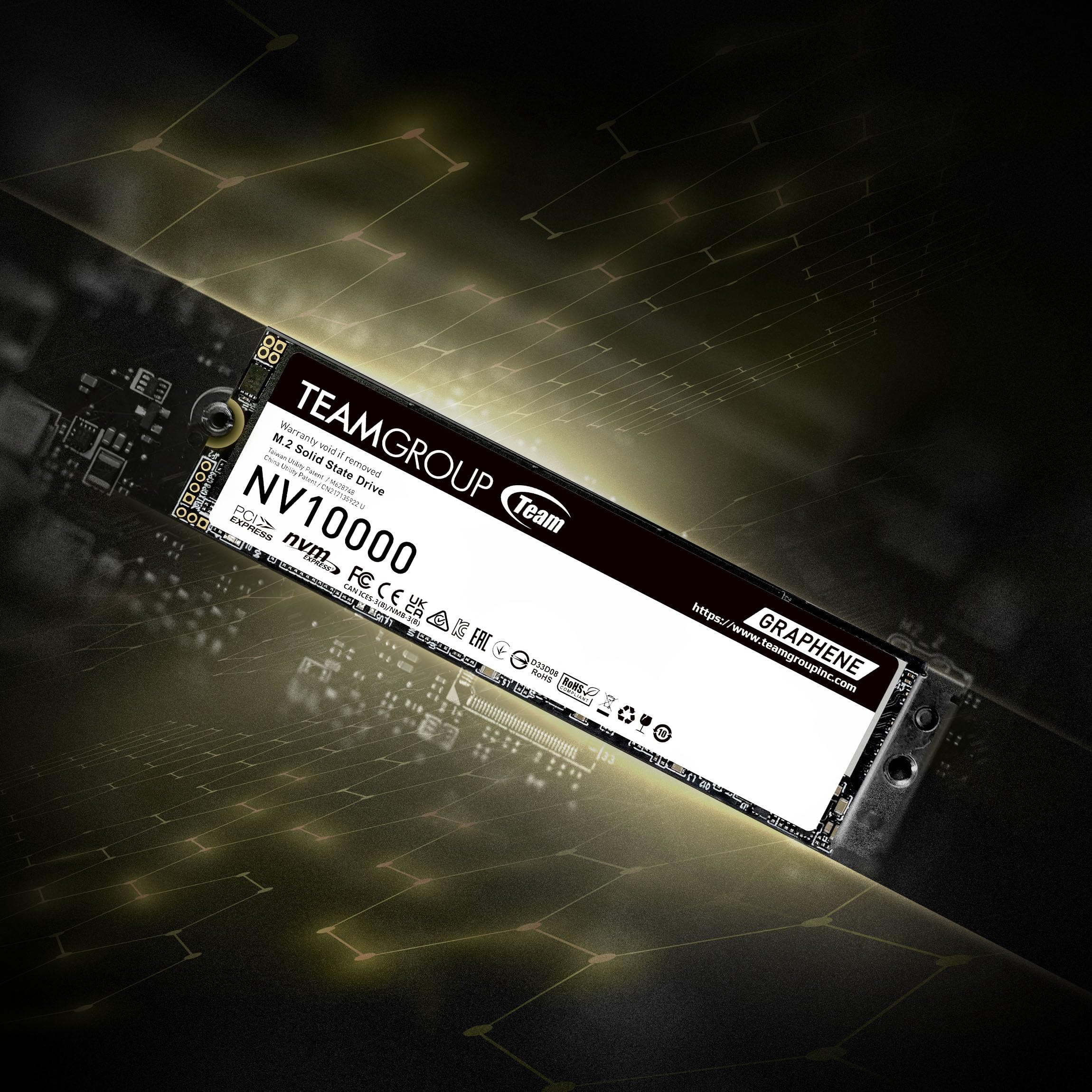 TEAMGROUP NV10000 2TB SLC Cache NVMe PCIe 5.0 Gen5x4 M.2 2280 SSD pour ordinateur portable Vitesse de lecture/écriture jusqu'à 10 000/8500 Mo/s TM8FGP002T0C101