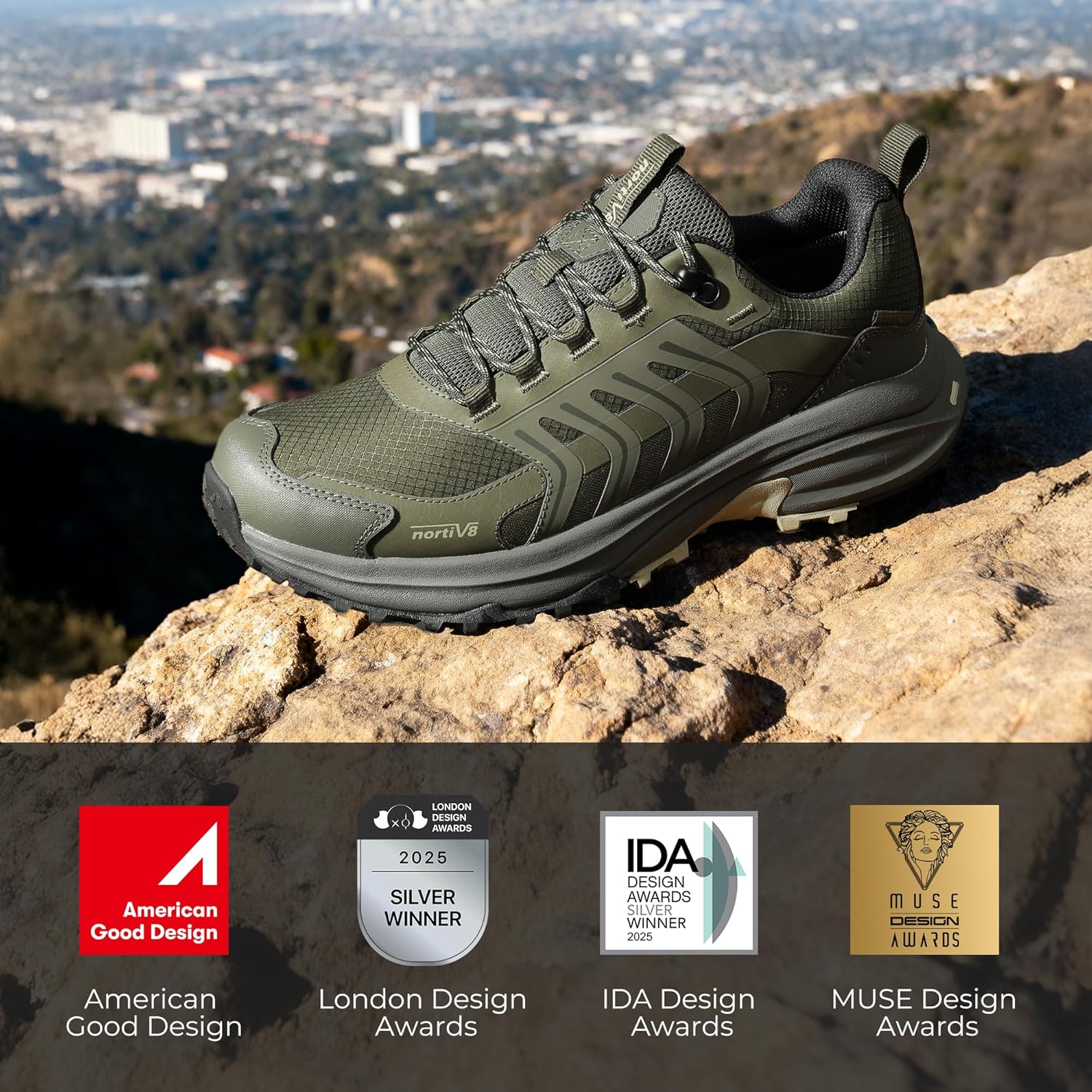 NORTIV 8 Men's Waterproof Hiking Shoes Non-Slip Lightweight for Walking Comfort Outdoor Trekking Camping Climbing Daily Fashion Sneakers Armadillo FieldLite - Image 3