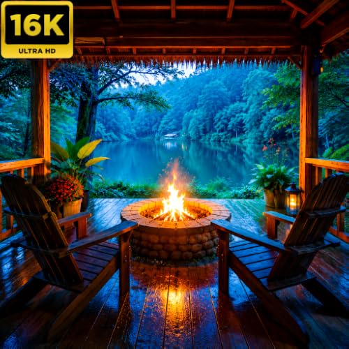 Cozy Forest Retreat Fireplace, Relaxing Nature Sounds & Peaceful Music