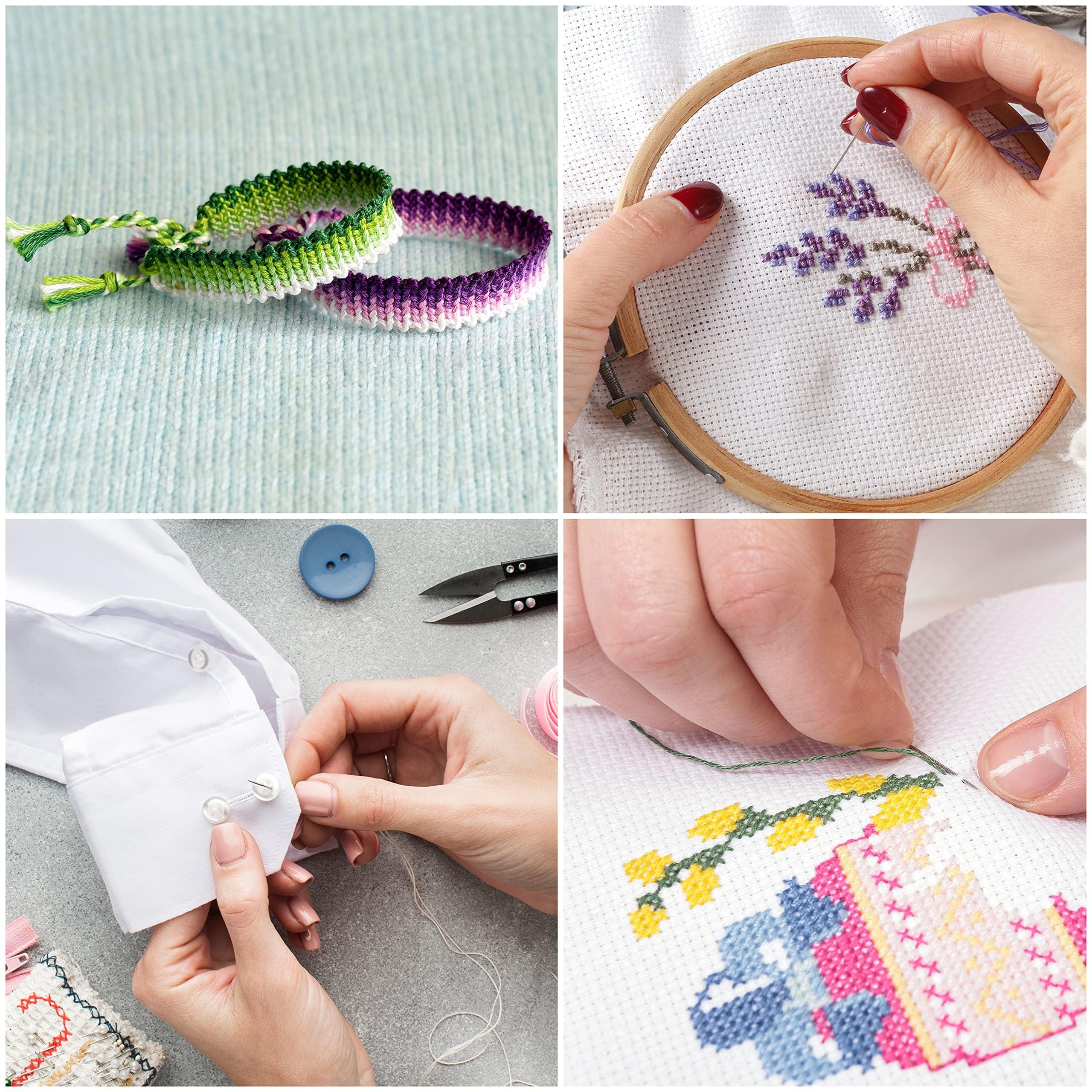 Borduurgaren van katoen, Embroidery Floss in regenboogkleuren, perfect voor vriendschapsbanden, kruissteek, borduurwerk, vriendschapsbanden, knutselen ( 150 kleuren
