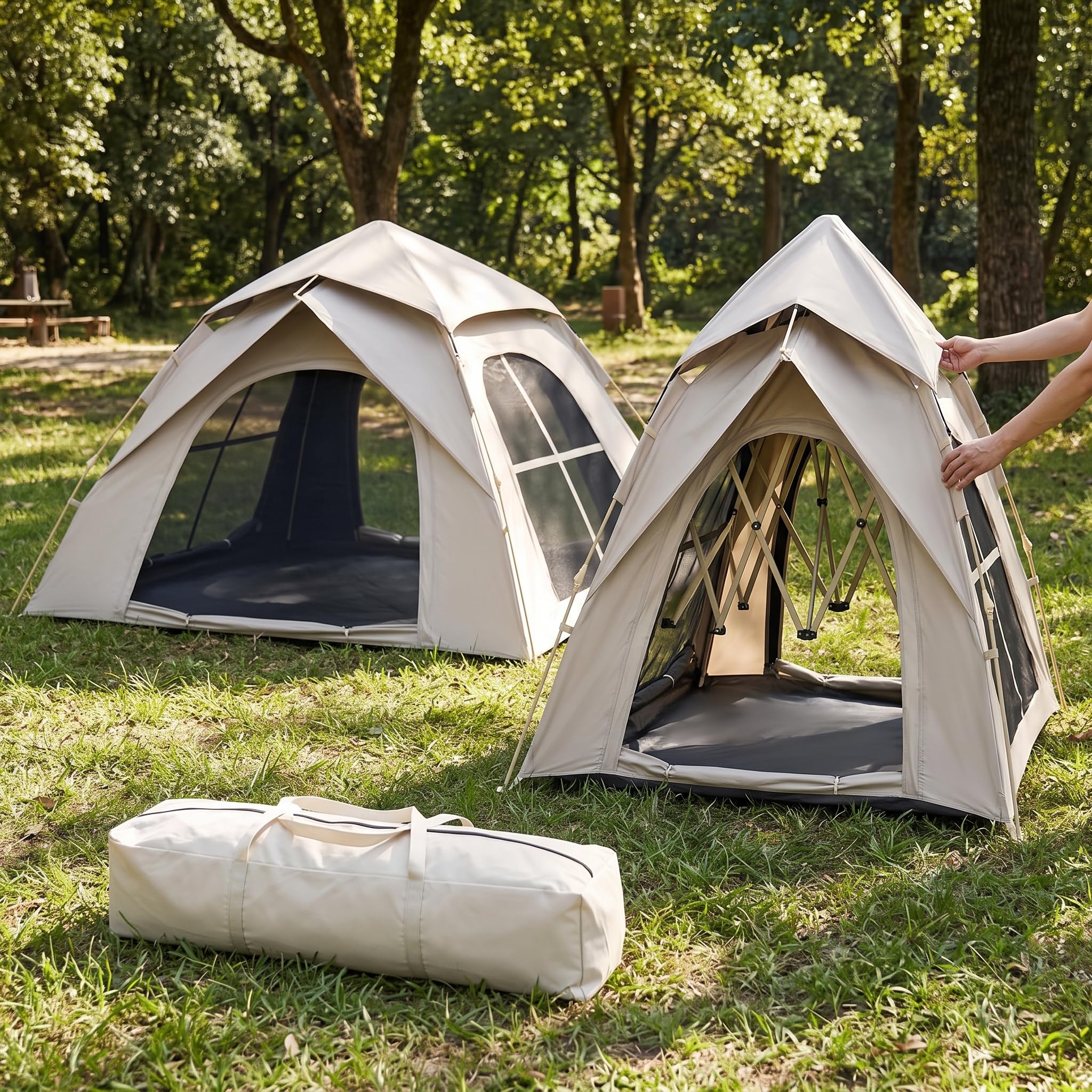 Tienda Campaña Automática para 2, 3, 4 o 5, Carpa Camping con Procción y Veilación