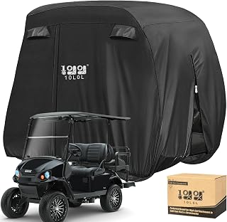10L0L Golf Cart Cover Universal 6(4+2) Passenger for Yamaha EZGO Club Car Heavy Duty 600D Waterproof Covers