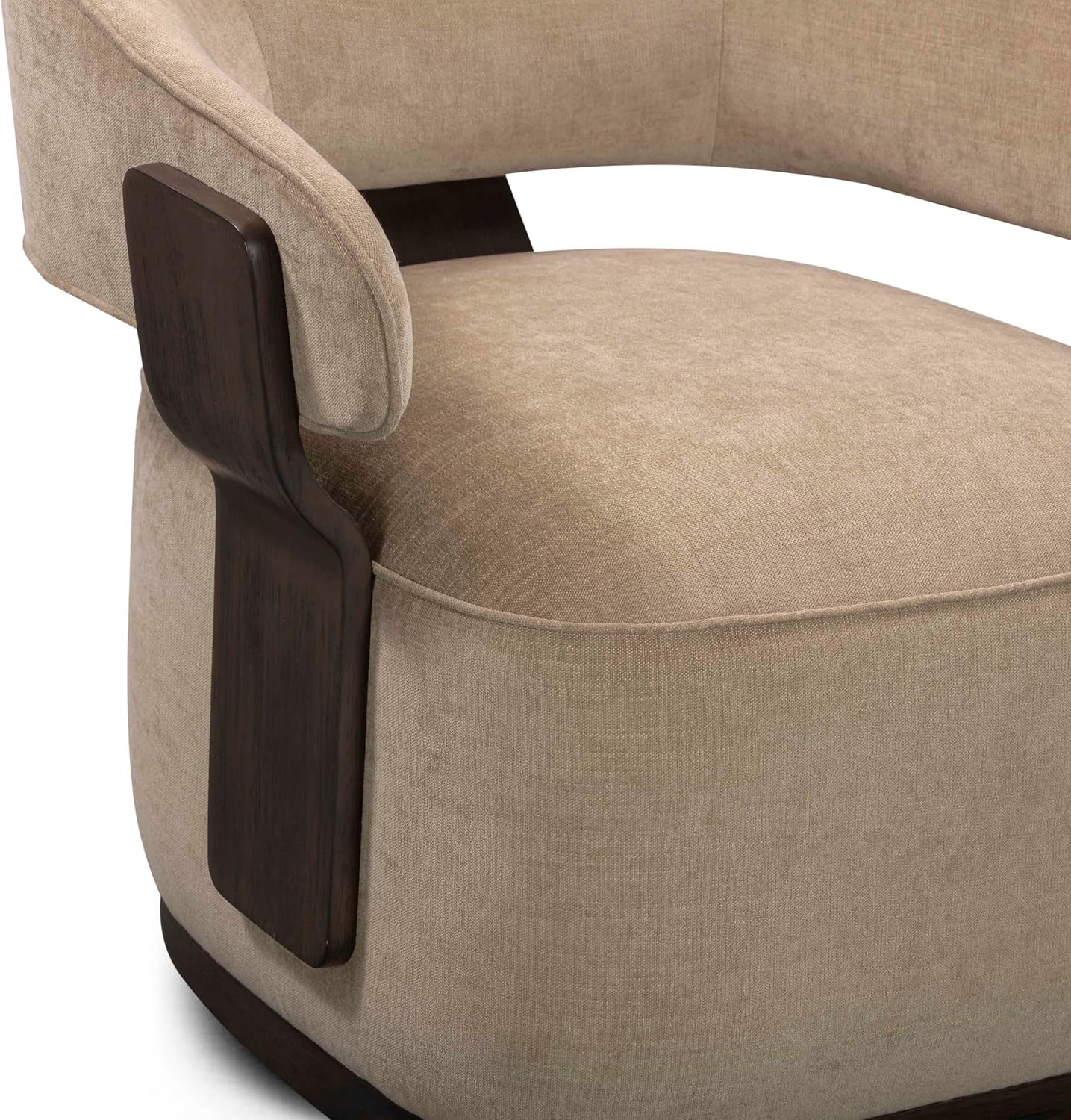 Tov Furniture Madison Linen Chenille Swivel Accent Chair in Stone