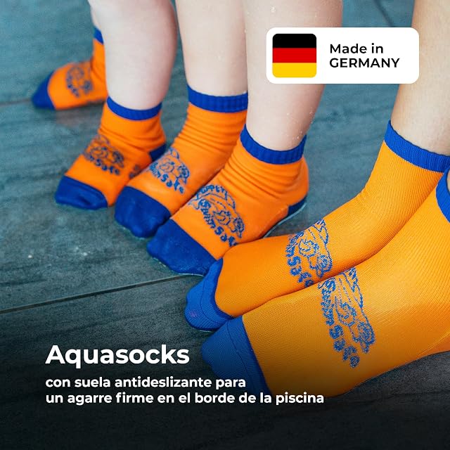 Foto 4 de 8 de Flipper Swimsafe 1054 - Aquasocks con suela antideslizante en azul-naranja, para niños, talla 31 -34, ideal…
