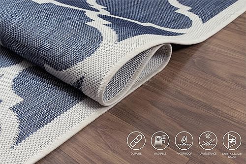 Miniatura 5 de Adiva Rugs - Alfombra para interior y exterior, tapete fácil de limpiar, resistente a la intemperie y las manchas, para comedor, patio, terraza,