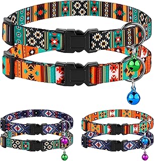 Murom Cat Collar Breakaway 2PCS Adjustable Pattern Tribal Aztec Southwest Safety Pet Collars for Cats Kitten (Tribal + Southwest)