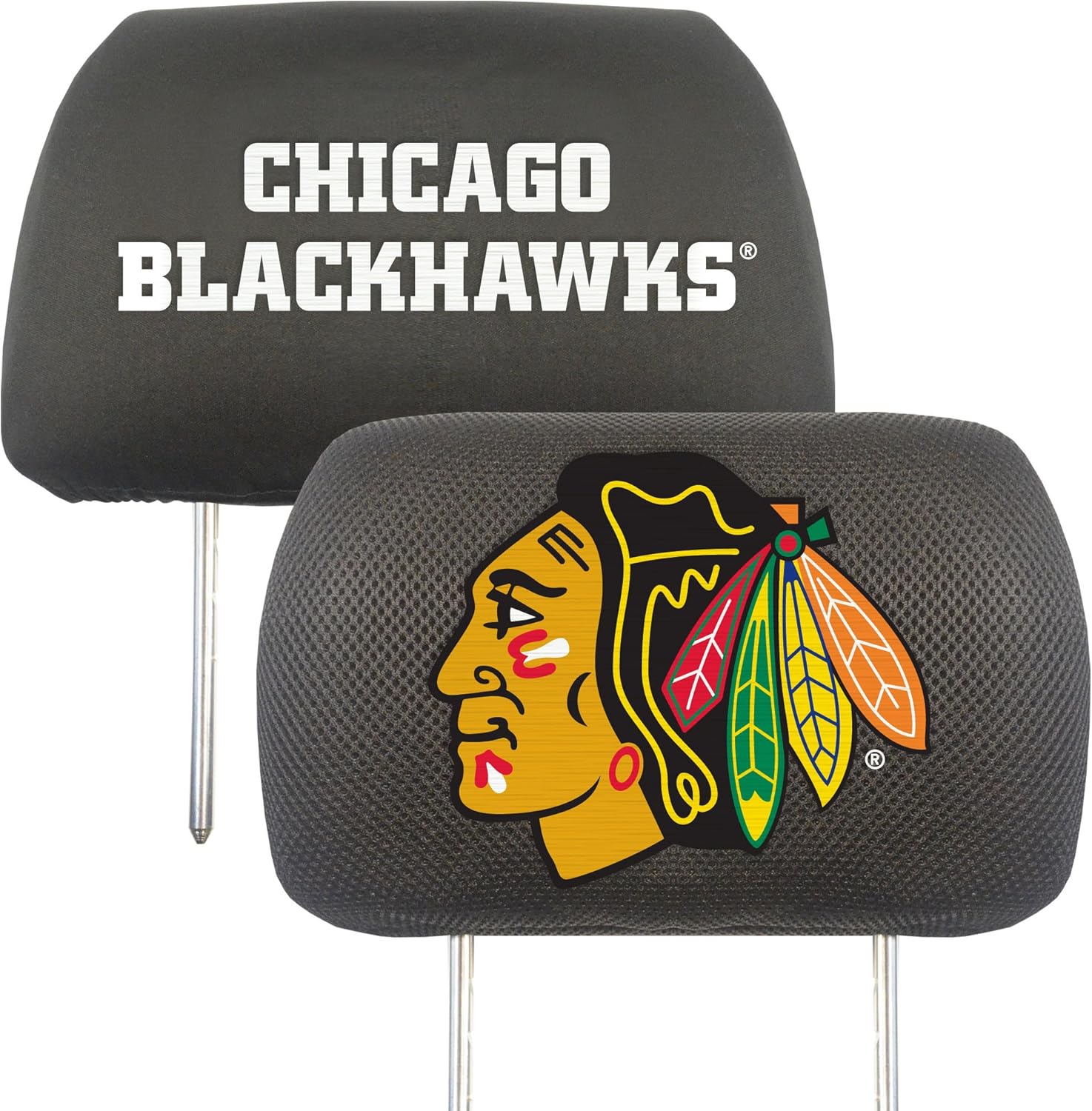 FANMATS - 14780 NHL Chicago Blackhawks Polyester Head Rest Cover
