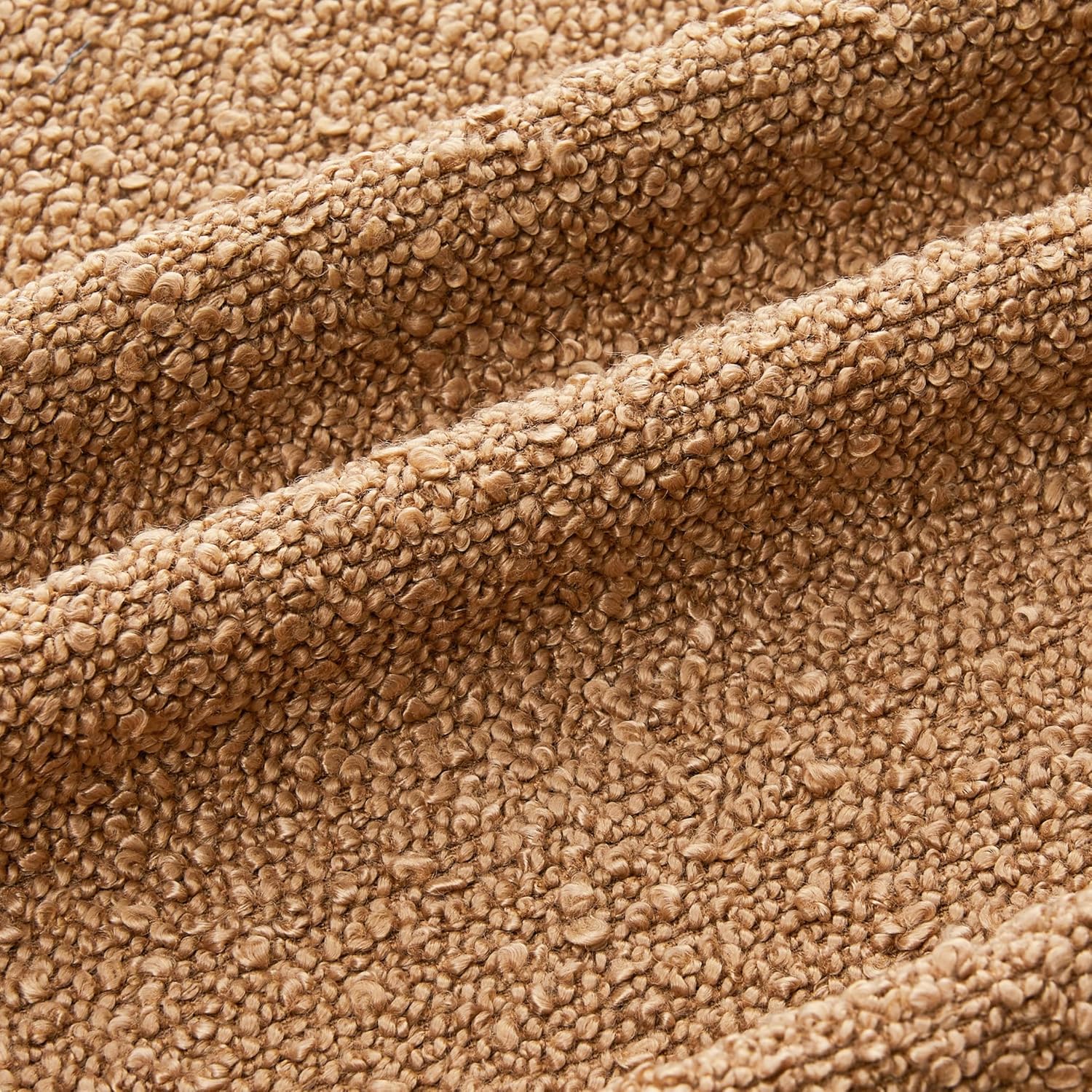 Mixhug Decorative Boucle Throw Pillow Covers, Tobacco Brown, 20 x 20 Inches, Pack of 2 - Textured Boho Pillow Covers for Couch and Bed