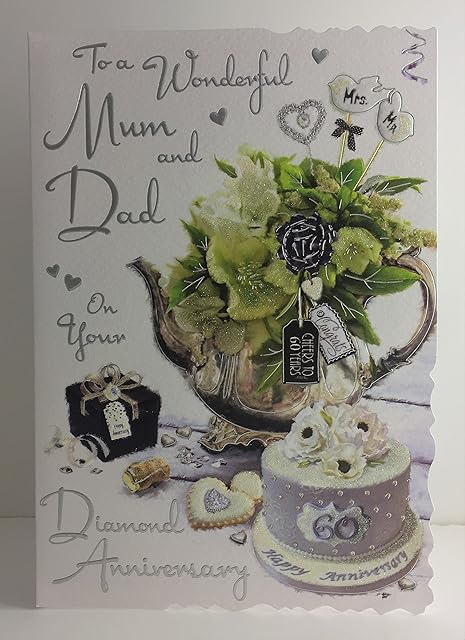 Jonny Javelin Wonderful Mum And Dad Diamond Anniversary Wishes Card