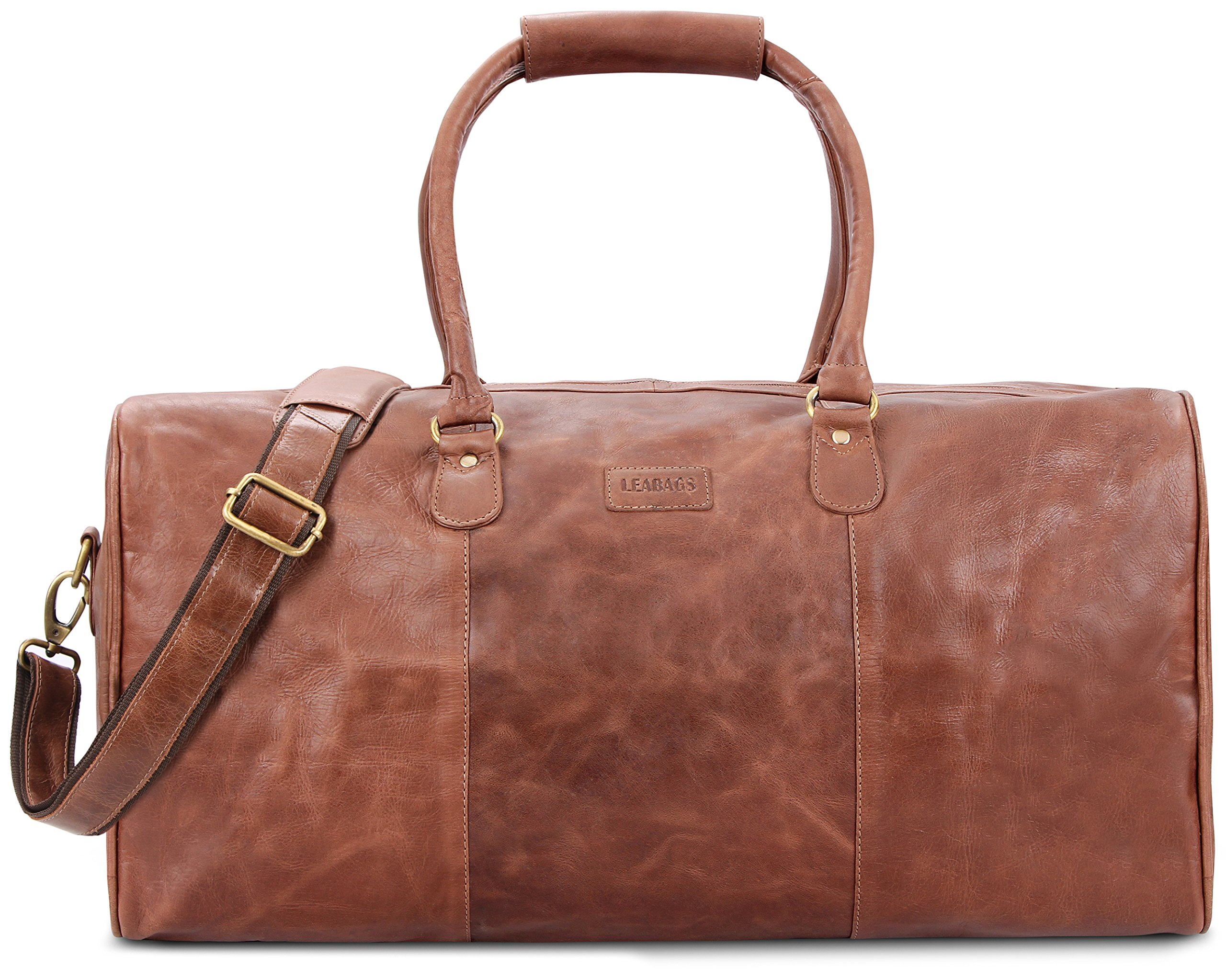 LEABAGS Tokio torba podróżna z prawdziwej skóry bawolej w stylu vintage (Crazy vinkat)