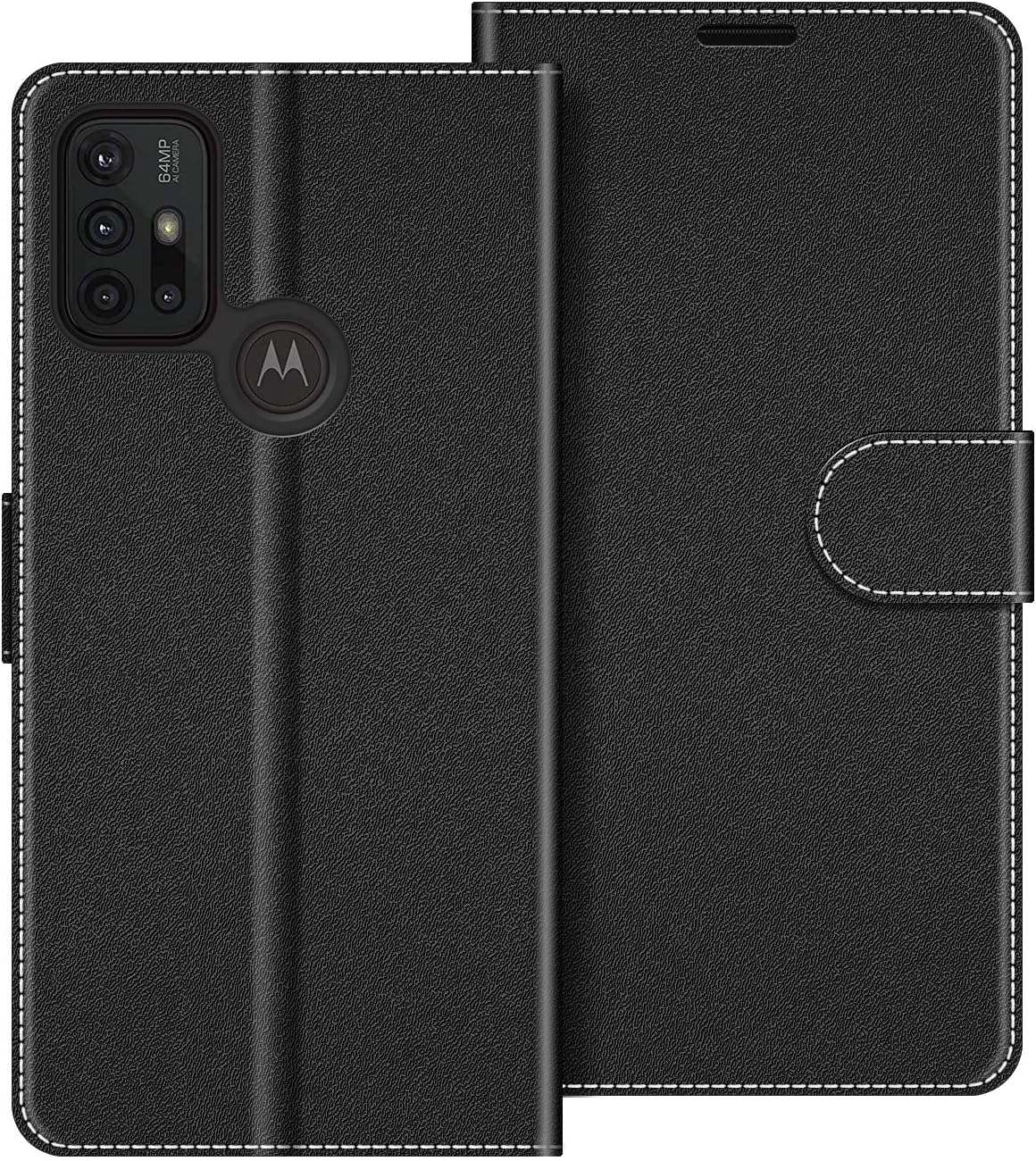 Étui Portefeuille Magnétique Pour Motorola Moto E40 – Cuir Noir, Protection Complète