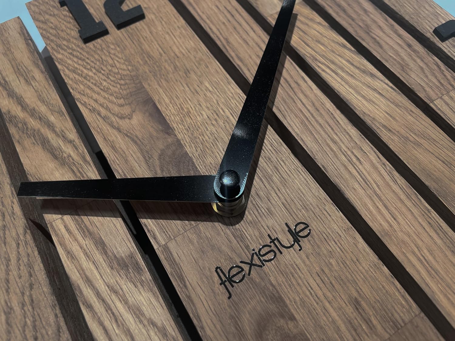 Symmetry Wall Clock Oak Bathroom Living Room Wood Modern Diameter without Ticking Noises Wood Look (Brown, 30 cm)