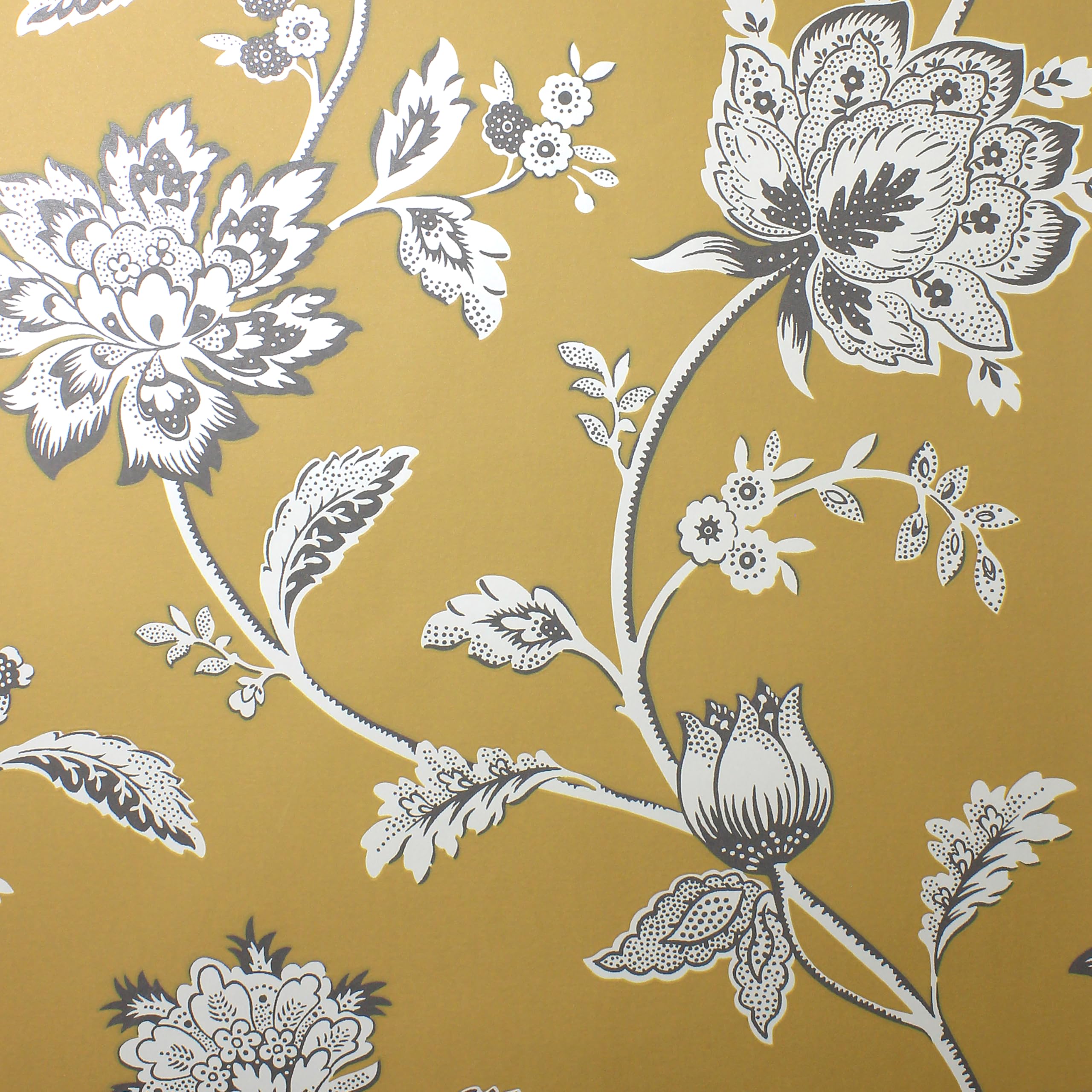Fine Decor FD43450 Juliette Floral Wallpaper, Ochre, Brown, 53 x 1050 cm