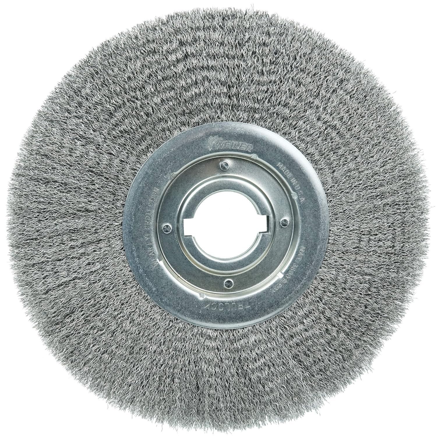 Weiler 06200 12" Medium Face Crimped Wire Wheel, .020" Steel Fill, 2" Arbor Hole, Made in the USA