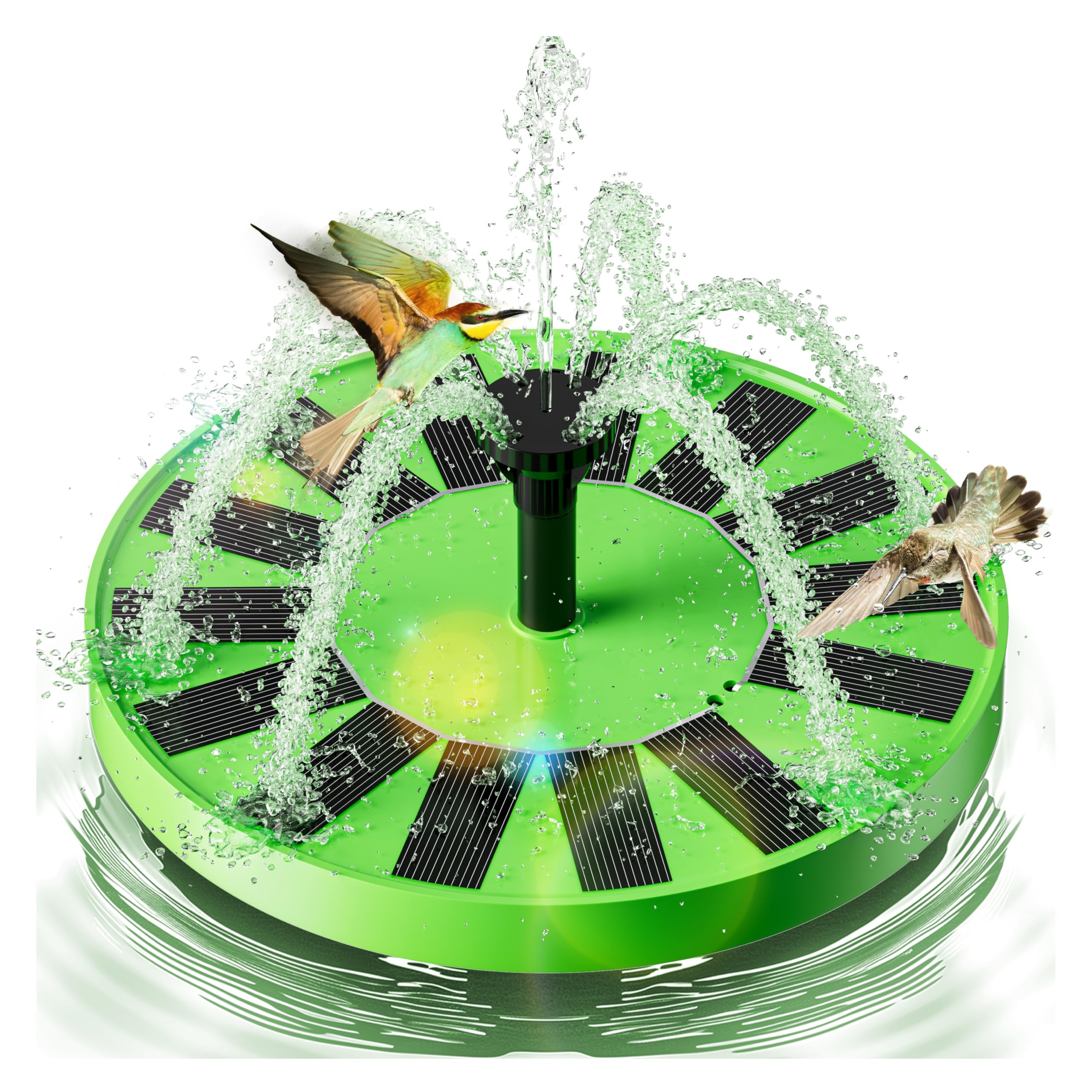 Photo 1 of 2.5W Solar Bird Bath Fountains– Upgraded Solar Pond Fountain with 6 Nozzles,Solar Fountain for Bird Bath, Pond, Garden Decor (Green)