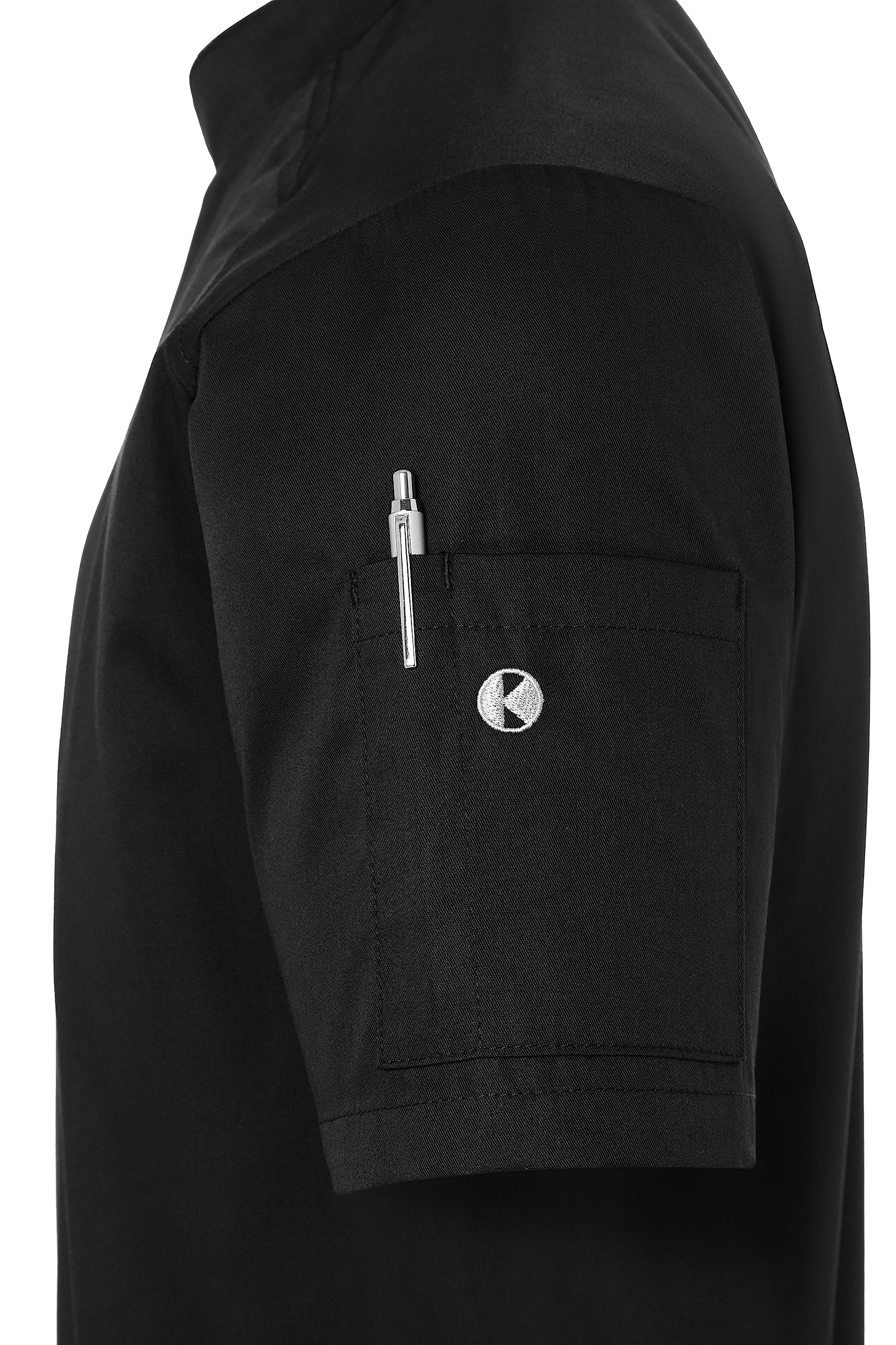 Karlowsky JM 29 PASSION MODERN-LOOK Kurzarm Kochjacke, 50% Polyester/50% Baumwolle, Schwarz, Größe 56
