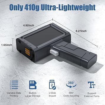 Handheld Inkjet Printer BT-HH6205B Bundle with BB22B Black Ink Cartridge