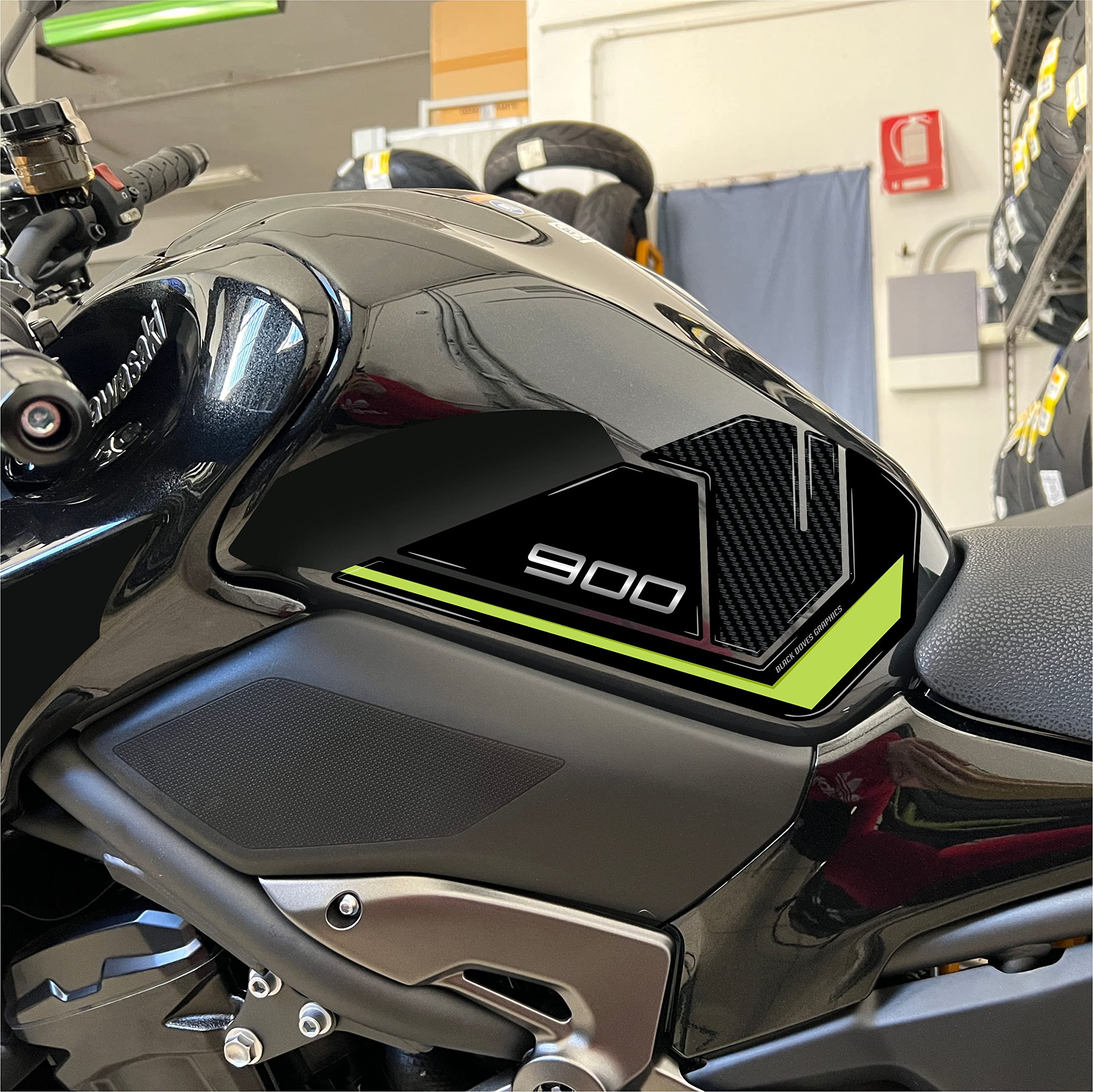 Naklejki żywiczne na zbiornik na czołg, kompatybilne z MOTO KAWASAKI Z900 Z 900 (ochrona zbiornika bocznego)