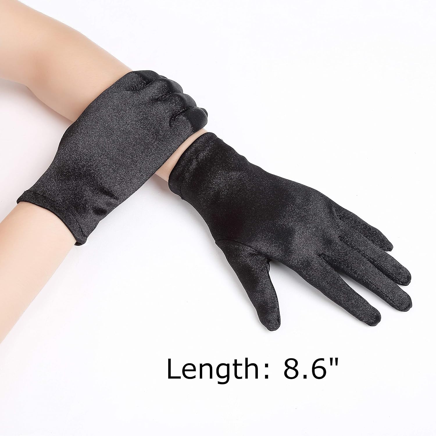 Short Opera Satin Gloves for Women - Wrist Length Banquet & Tea Party Gloves - Image 3