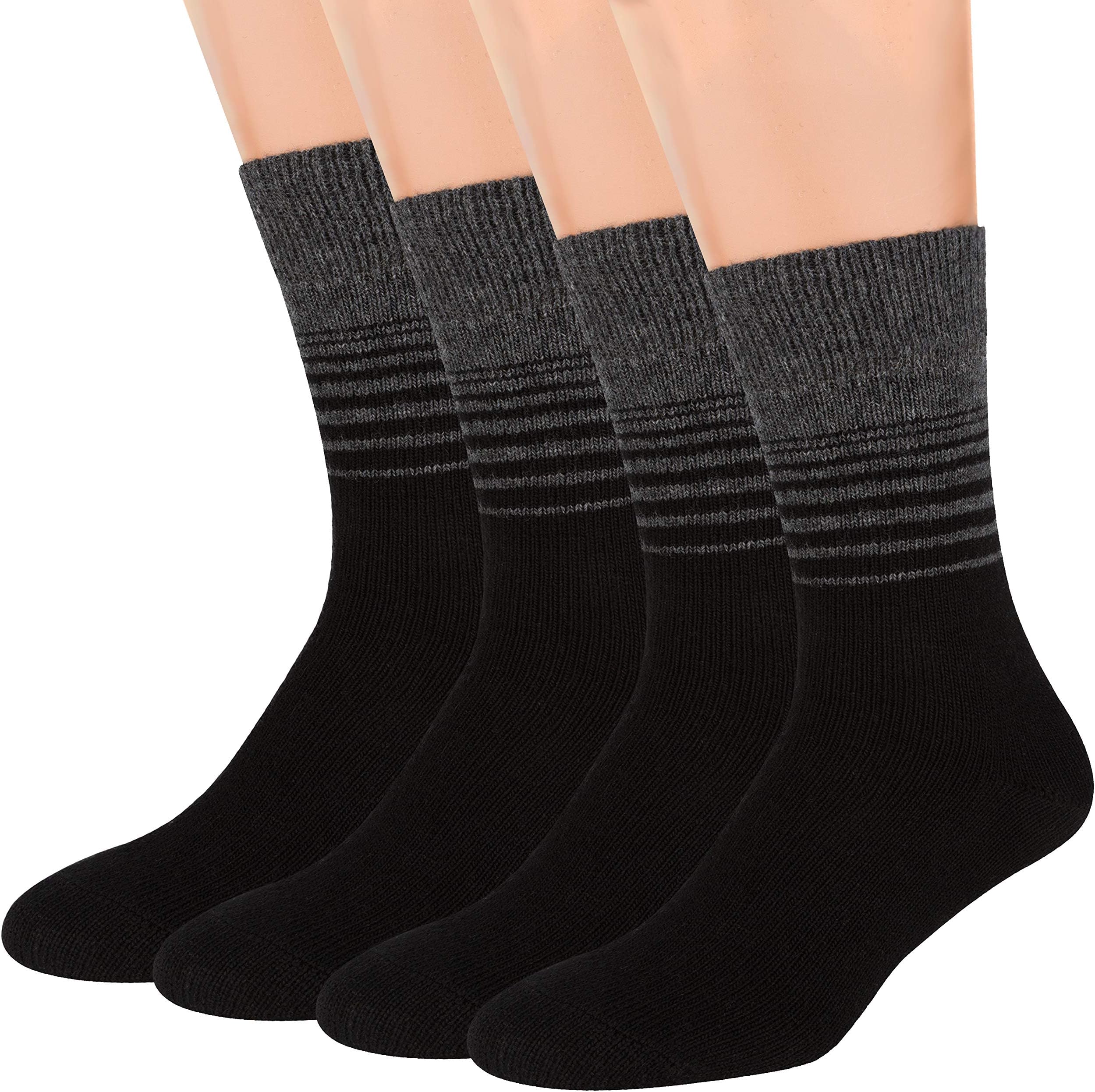 Air Wool Socks, 2 packs Merino Wool Organic Cotton Rich Mens Black Dress Socks