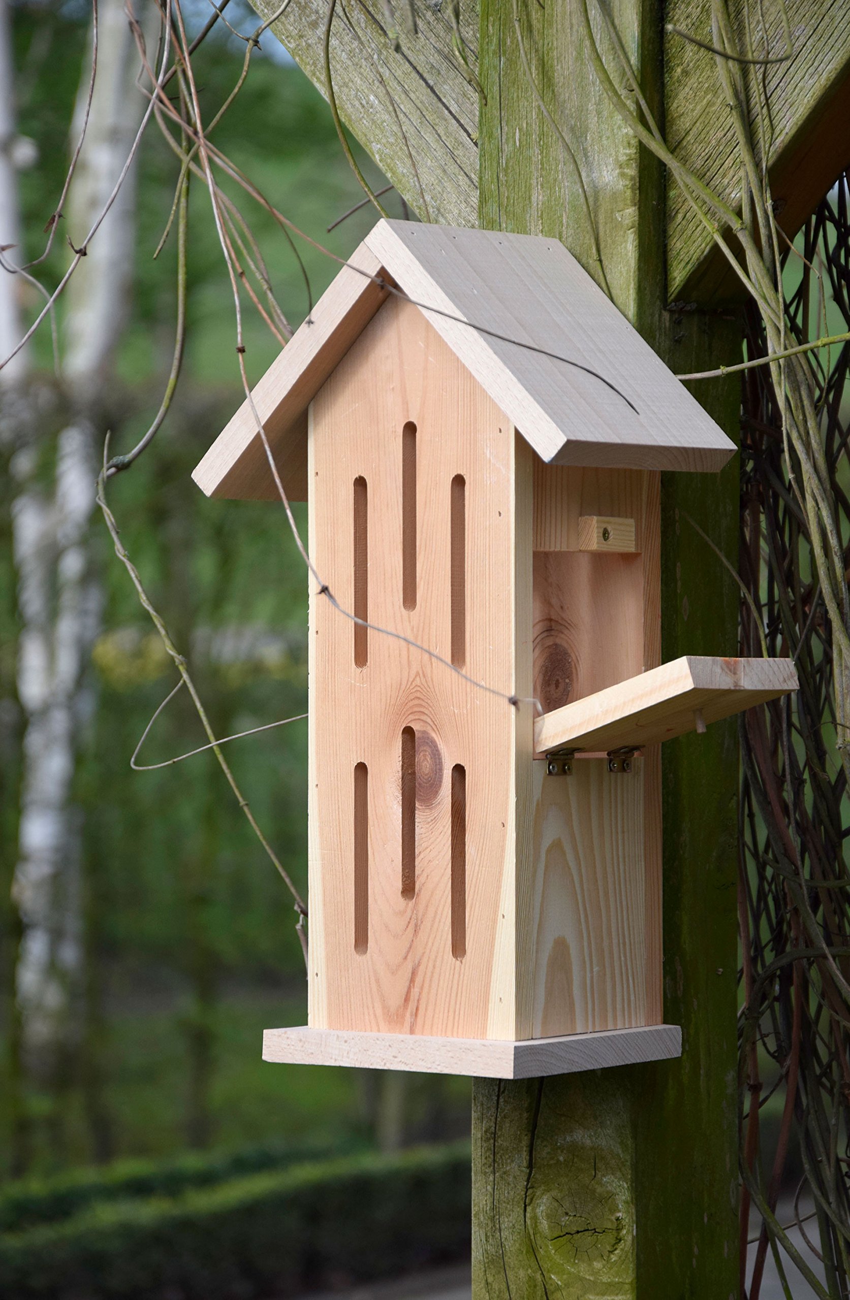 Luxus-Insektenhotels 22191e Schmetterlingshaus Sonnenfalter Natur - Insektenhotel aus Massivholz - Schmetterlingskasten unbehandelt & robust - Schmetterlingshotel für Garten/Terrasse/Balkon