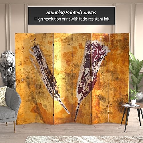 Miniatura 2 de Red Lantern Divisor de habitación de lona de doble cara de 6 pies de alto, 6 paneles independientes y separador para dormitorio moderno y