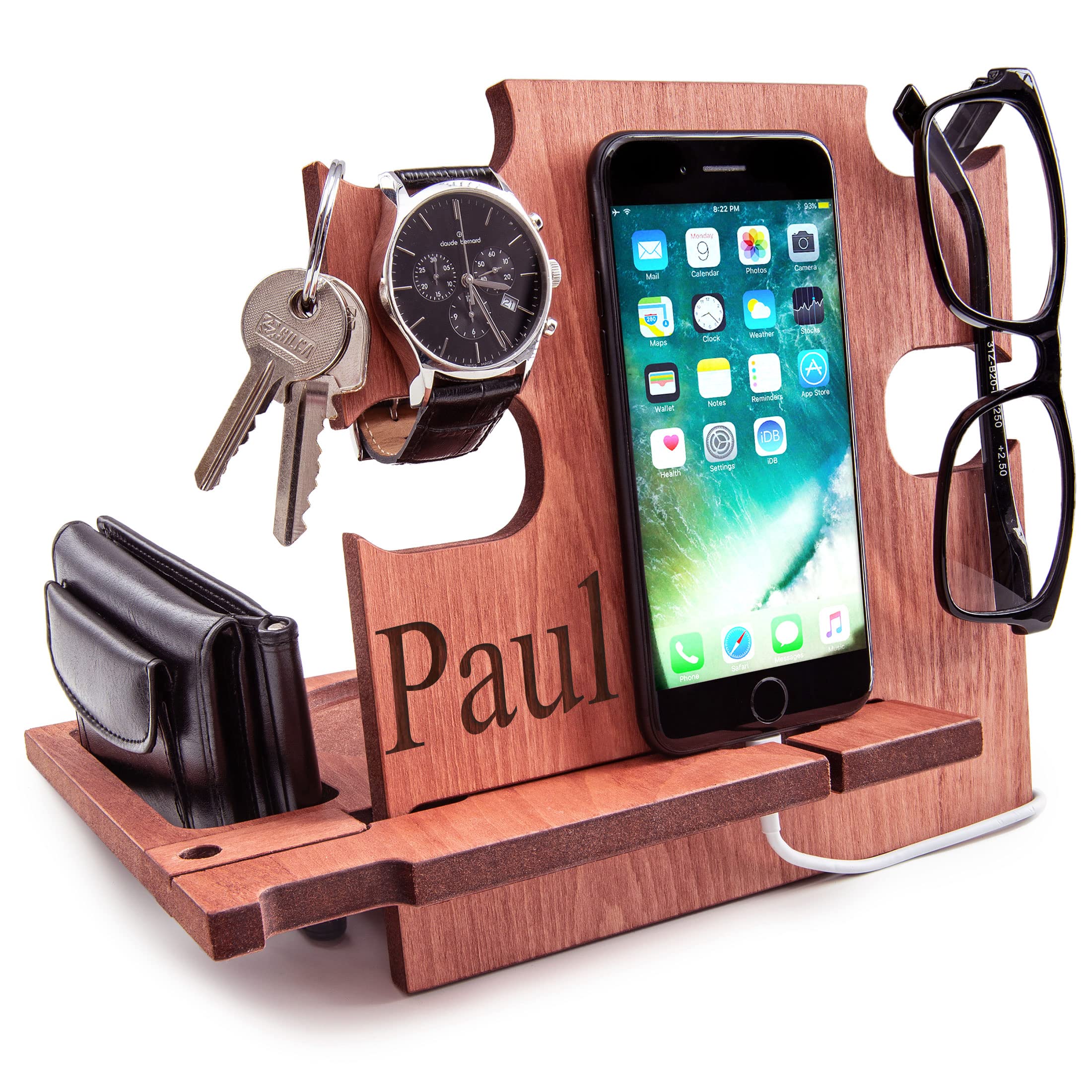 Nightstand Organizer gifts for him (Cherry)