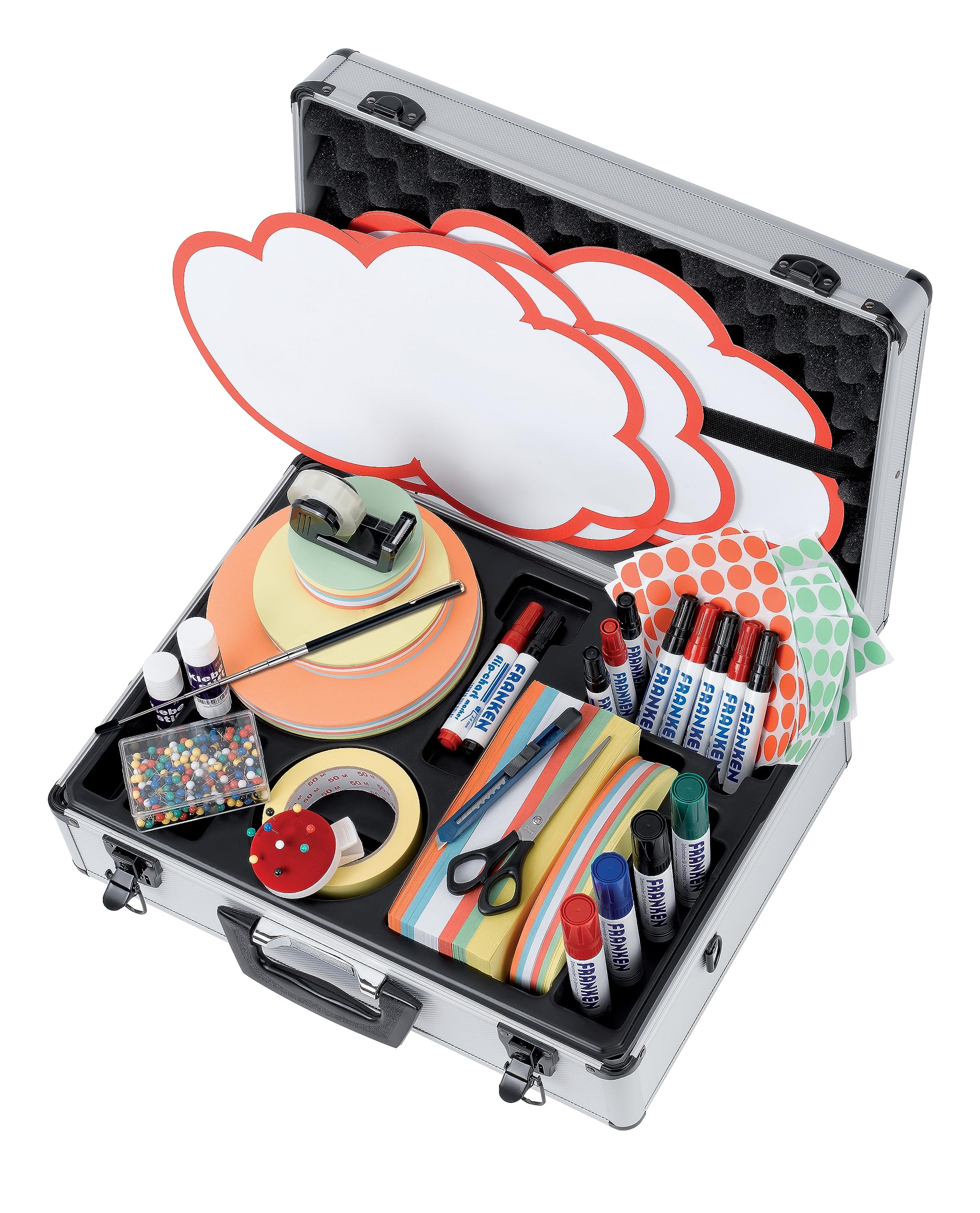 Franken - Maletín con Material para presentaciones (37 x 48 x 16 cm), Color Plateado