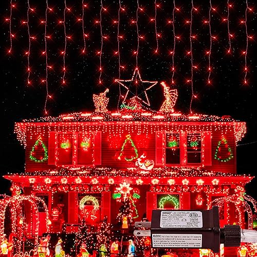 Miniatura 8 de oopswow Luces de Navidad para exteriores, 300 LED, 33 pies, 8 modos, cadena de luces colgantes conectables con enchufe UL de 30 V para San Valentín,