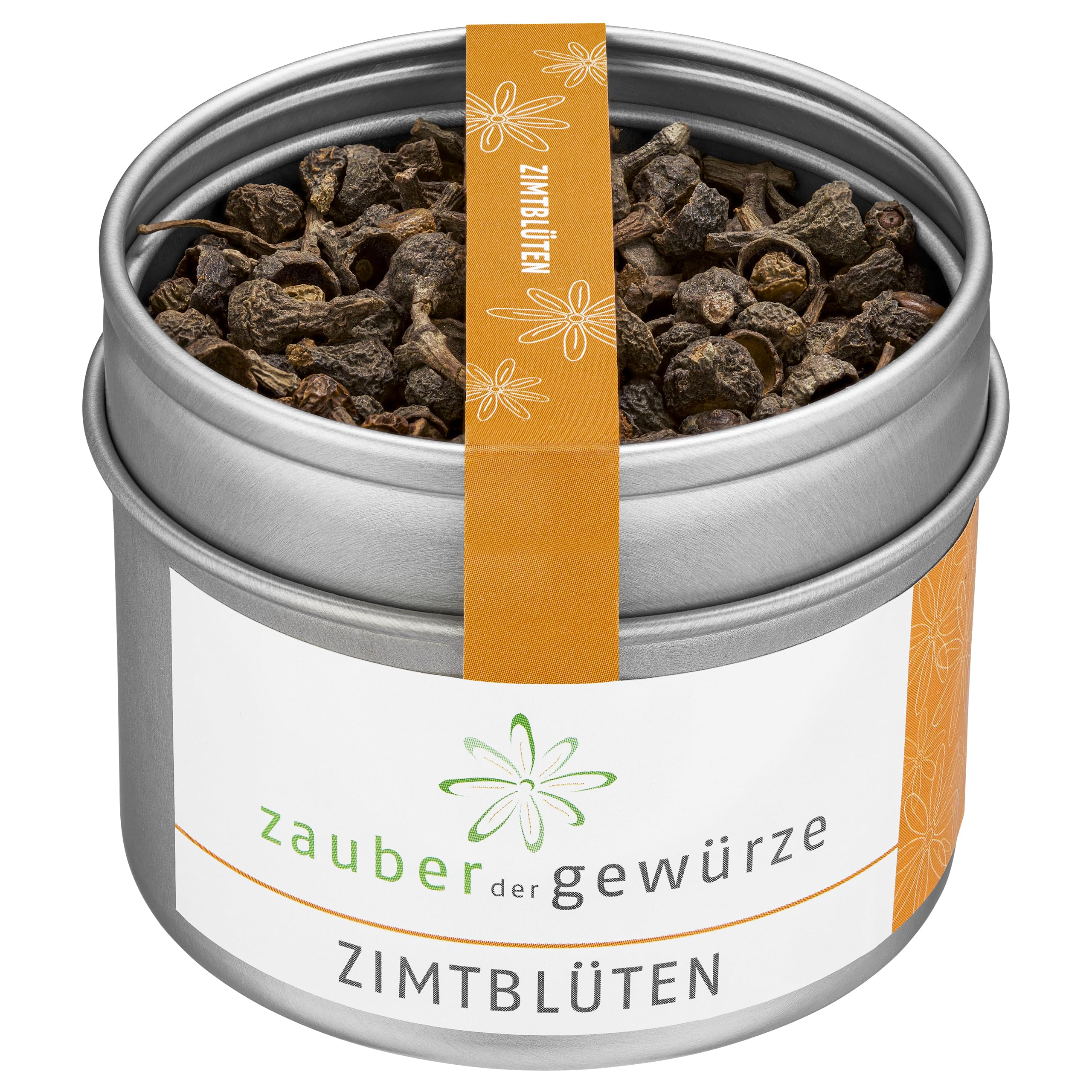 Zauber der Gewürze Zimtblüten, ganze getrocknete Zimt Blüten, handverlesen, ohne Zusatzstoffe, Premium-Qualität in wiederverschließbarer Aroma-Dose, 40 g