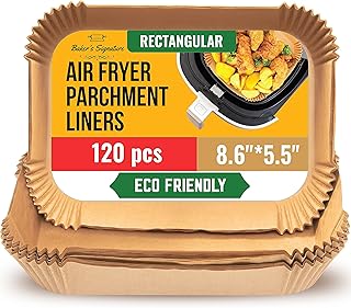 Air Fryer Liners, 120Pcs, Disposable Parchment Paper Liners – Unbleached Baking Air Fryer Sheets – 8.6" x 5.5" Rectangular...
