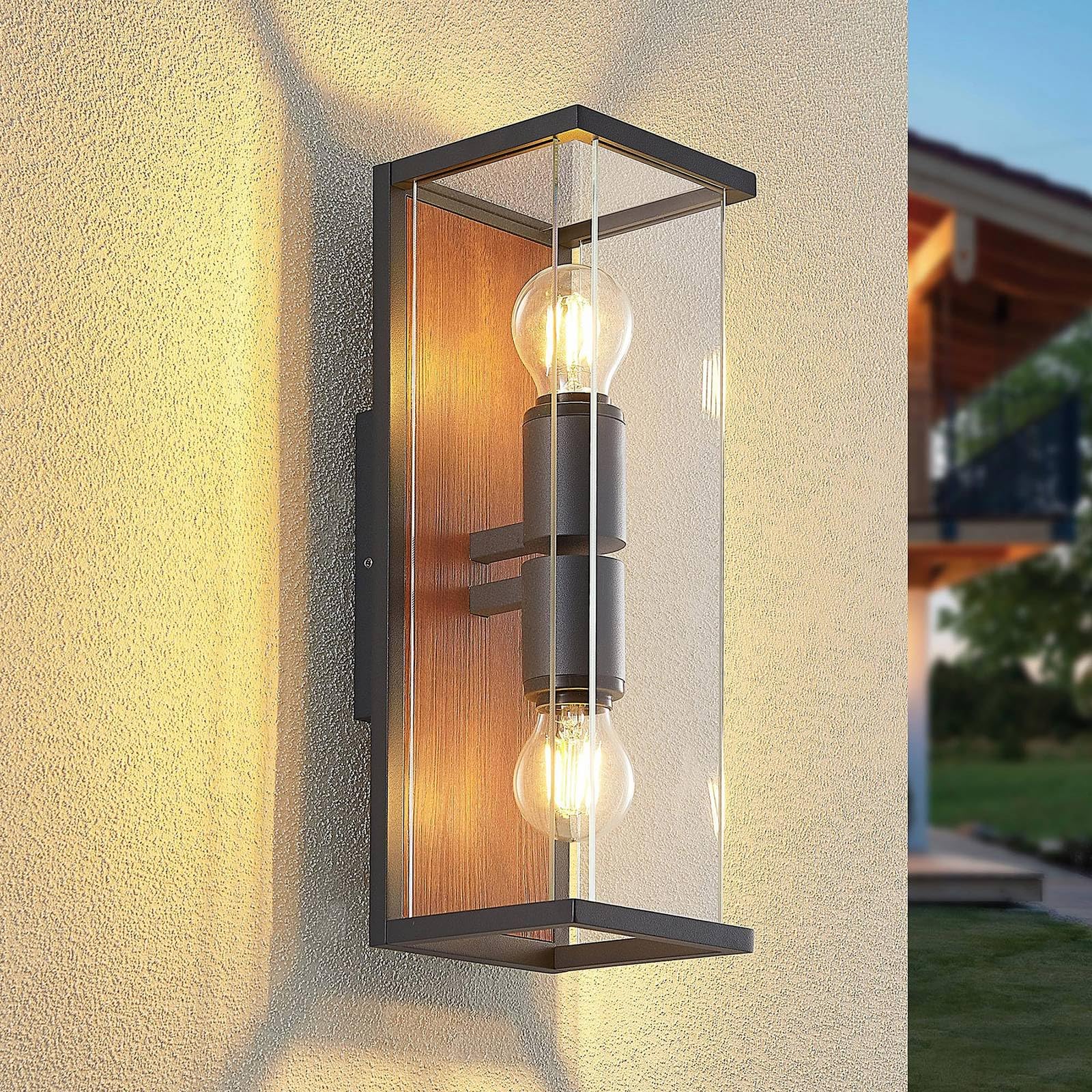 Lucande Applique da esterni dimmerabile (Moderno) colore Nero, in Alluminio applique lampada LED outdoor per facciata/parete terrazzo e balcone
