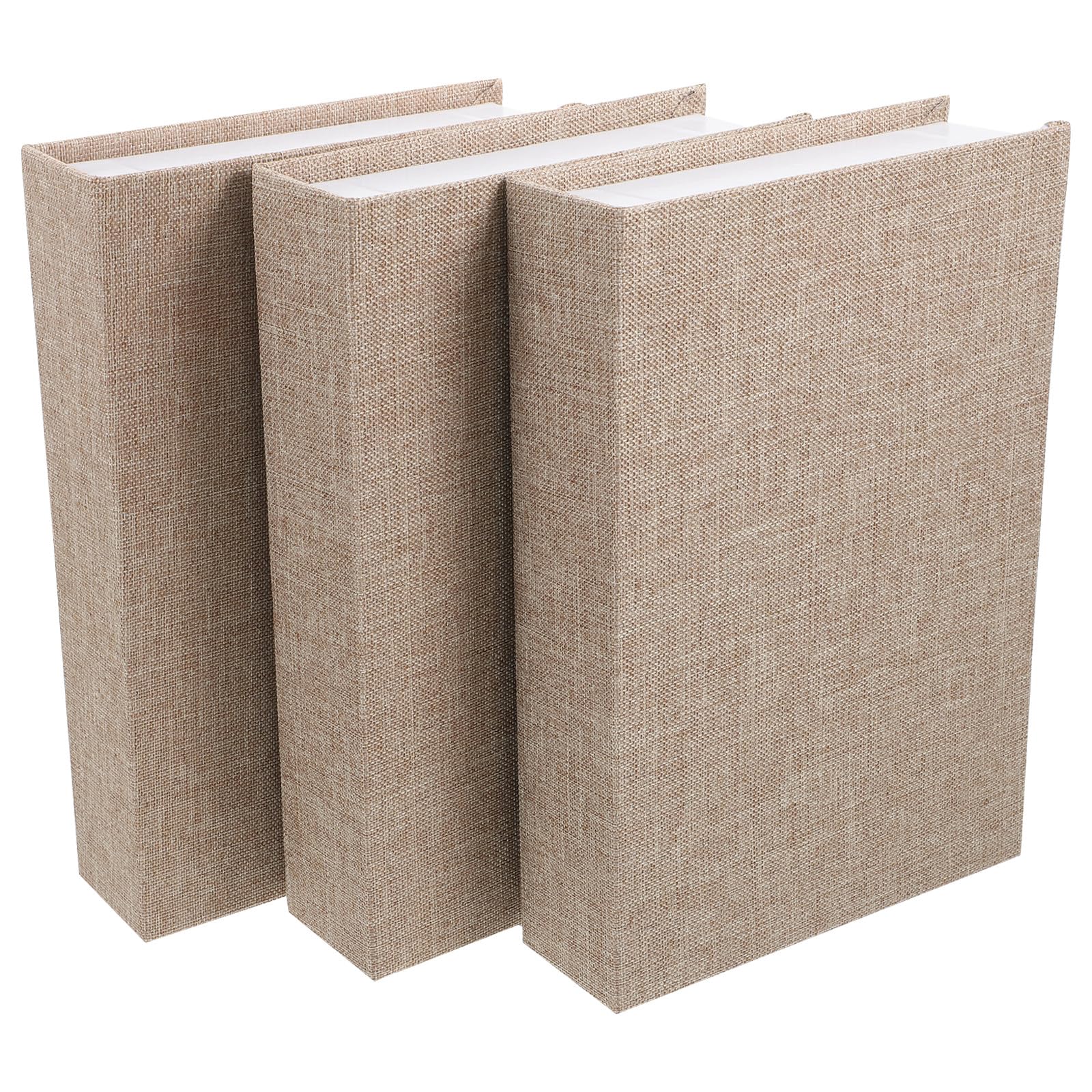Boîtes de rangement en papier et lin kaki pour décoration table basse salon