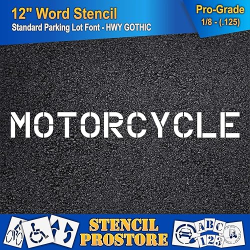 Miniatura 3 de Plantillas de marcado de pavimento  Plantilla de motocicleta de 12 pulgadas  12 pulgadas x 108 pulgadas x 18 pulgadas (128 mil)  Grado profesional
