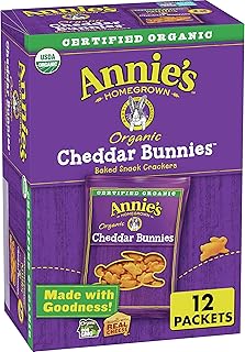 Annie's Organic Cheddar Bunnies Baked Graham Snacks, 12 oz, 12 ct