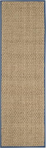 Vista 472 de Safavieh NF114A Natural Fiber Collection - Alfombra de fibras naturales de patrón trenzado, varios colores (5 x 8 pies), Fibras naturales, azul