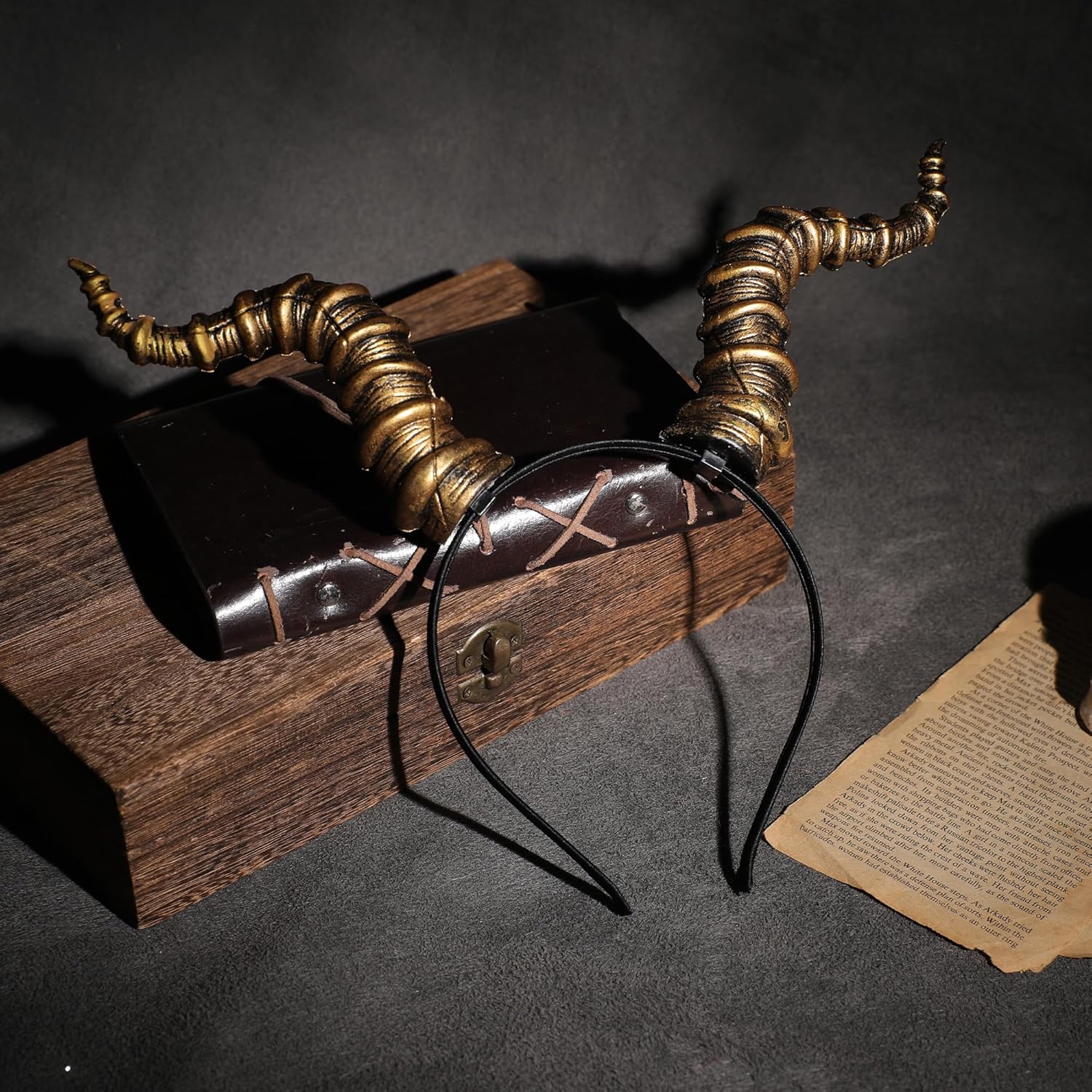 MOSTORY Devil Horns Headband for Adult - Demonic Horns Headband for Halloween Costume Party Cosplay Renaissance Renfaire - Image 5