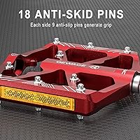 Vista 6 de Pedales de bicicleta de 9/16 pulgadas, pedales de bicicleta con reflectores, 3 rodamientos sellados, pedales de plataforma ancha para bicicleta