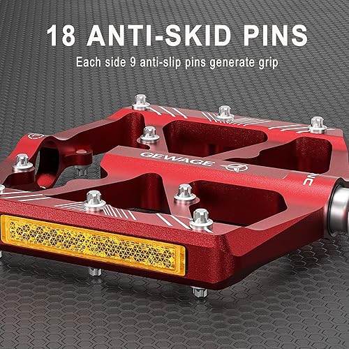 Miniatura 6 de Pedales de bicicleta de 916 pulgadas, pedales de bicicleta con reflectores, 3 rodamientos sellados, pedales de plataforma ancha para bicicleta de