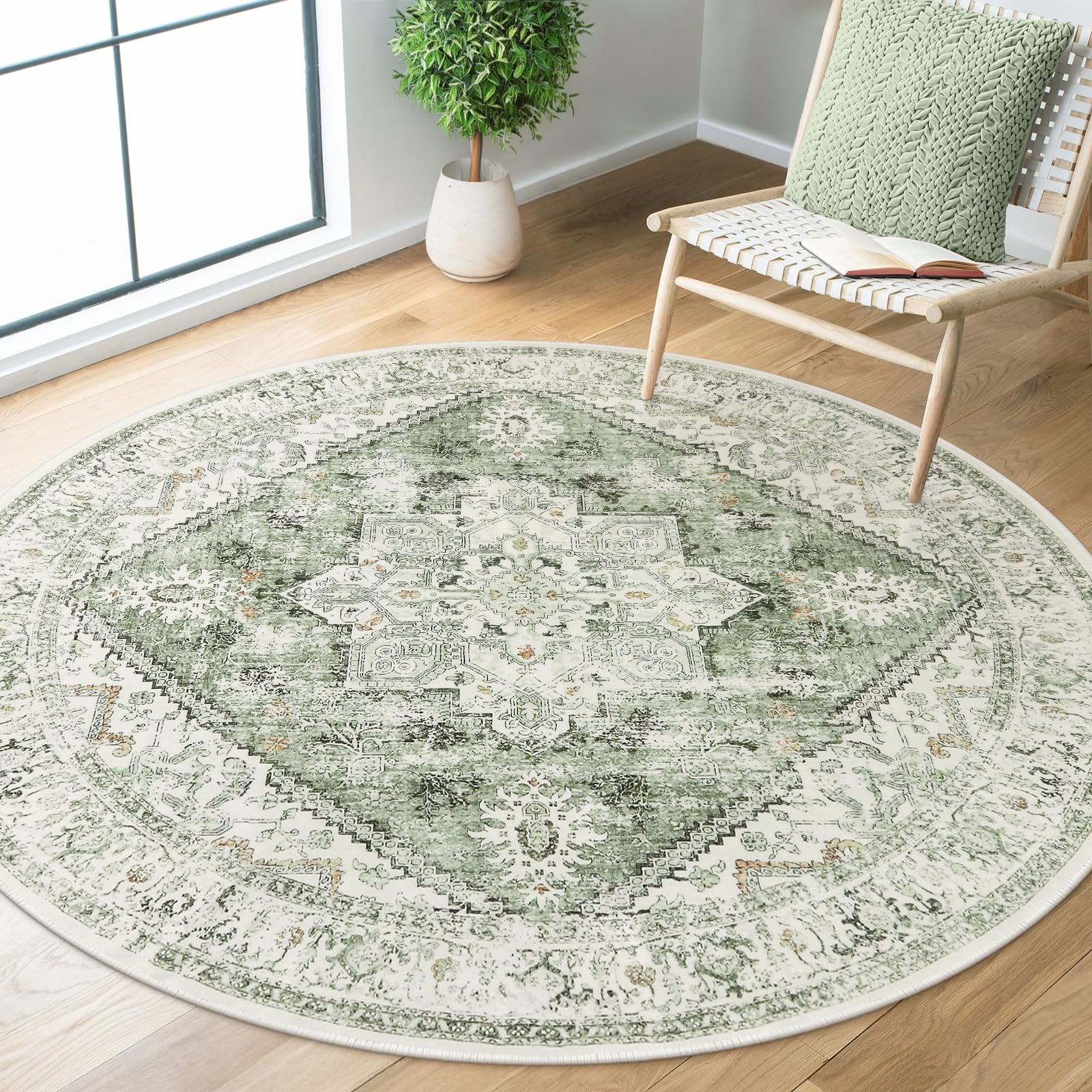 Vintage Medallion Round Area Rug