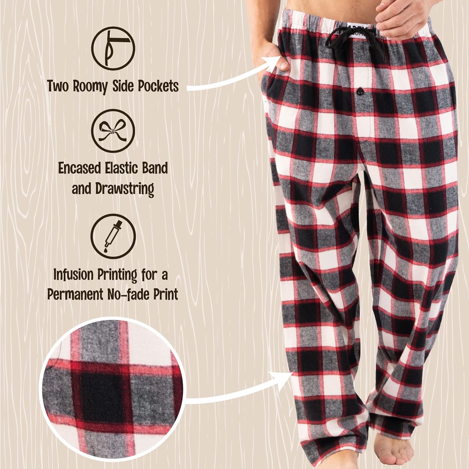 Lazy One Flannel Pajama Pants for Men, Men's Separate Bottoms, Lounge Pants - Image 5