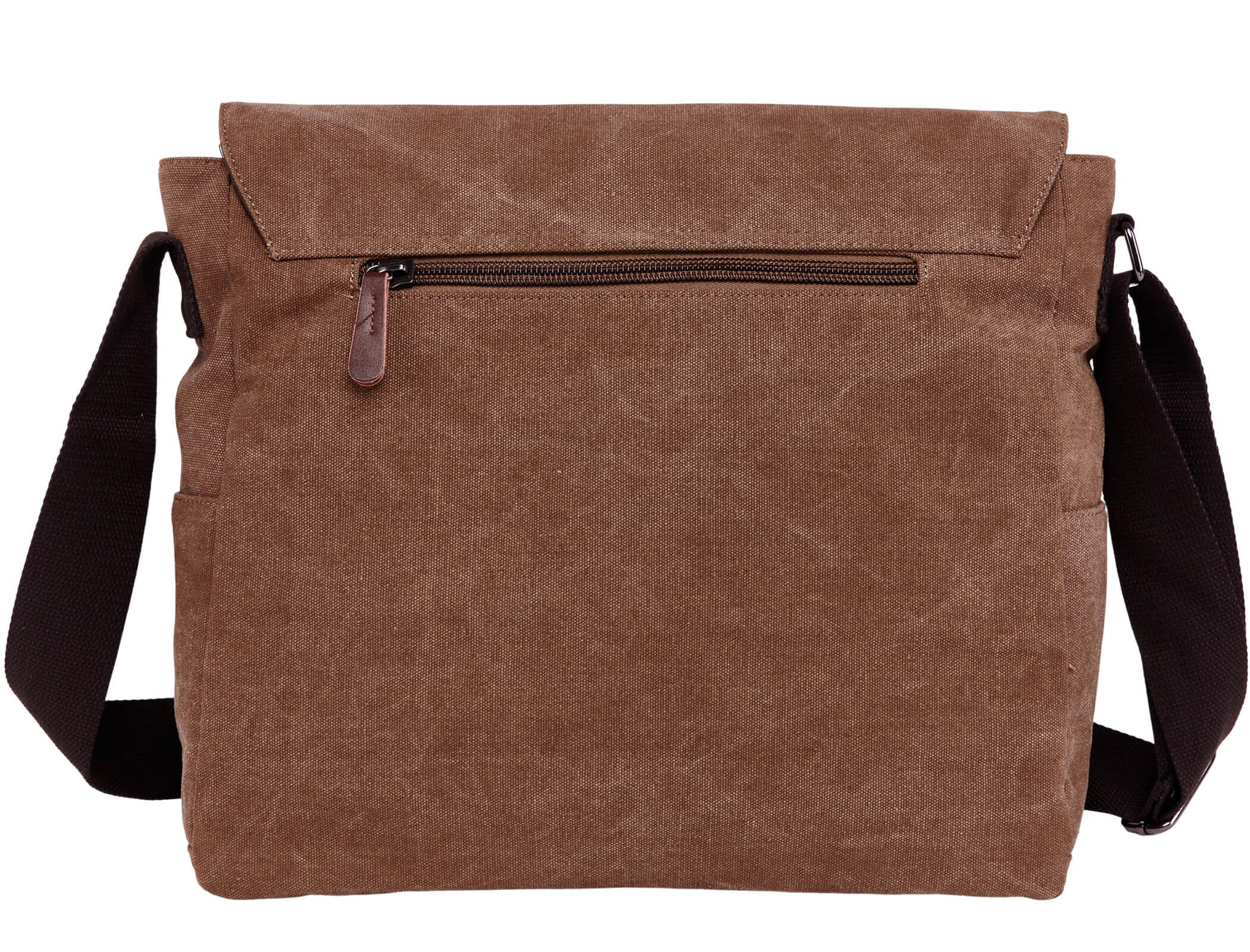 Bolso bandolera de lona para laptop de 15.6 pulgadas para hombres y mujeres, bolso cruzado de lona con hebilla magnética y múltiples bolsillos, bolso vintage para el trabajo, la escuela y los