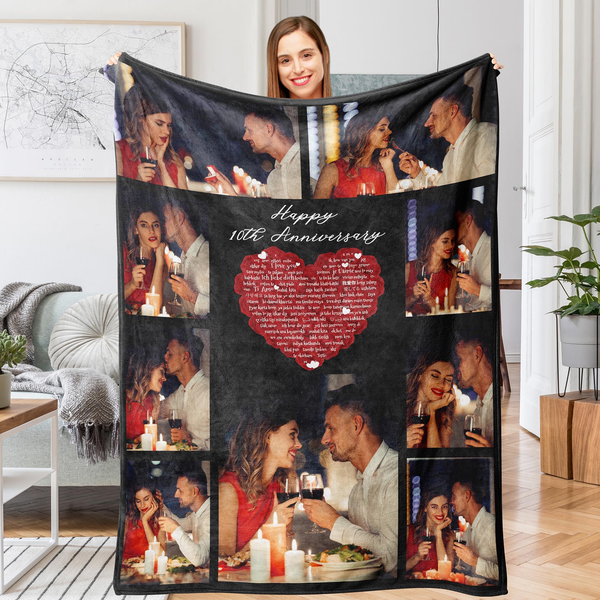 EasycosyCustomized Blankets with Photos, Personalized Picture Blanket Using My Own Photo for Birthday, Anniversary, Custom Photo Gifts for Boyfriend/Girlfriend/Besties/Families 30"x40"