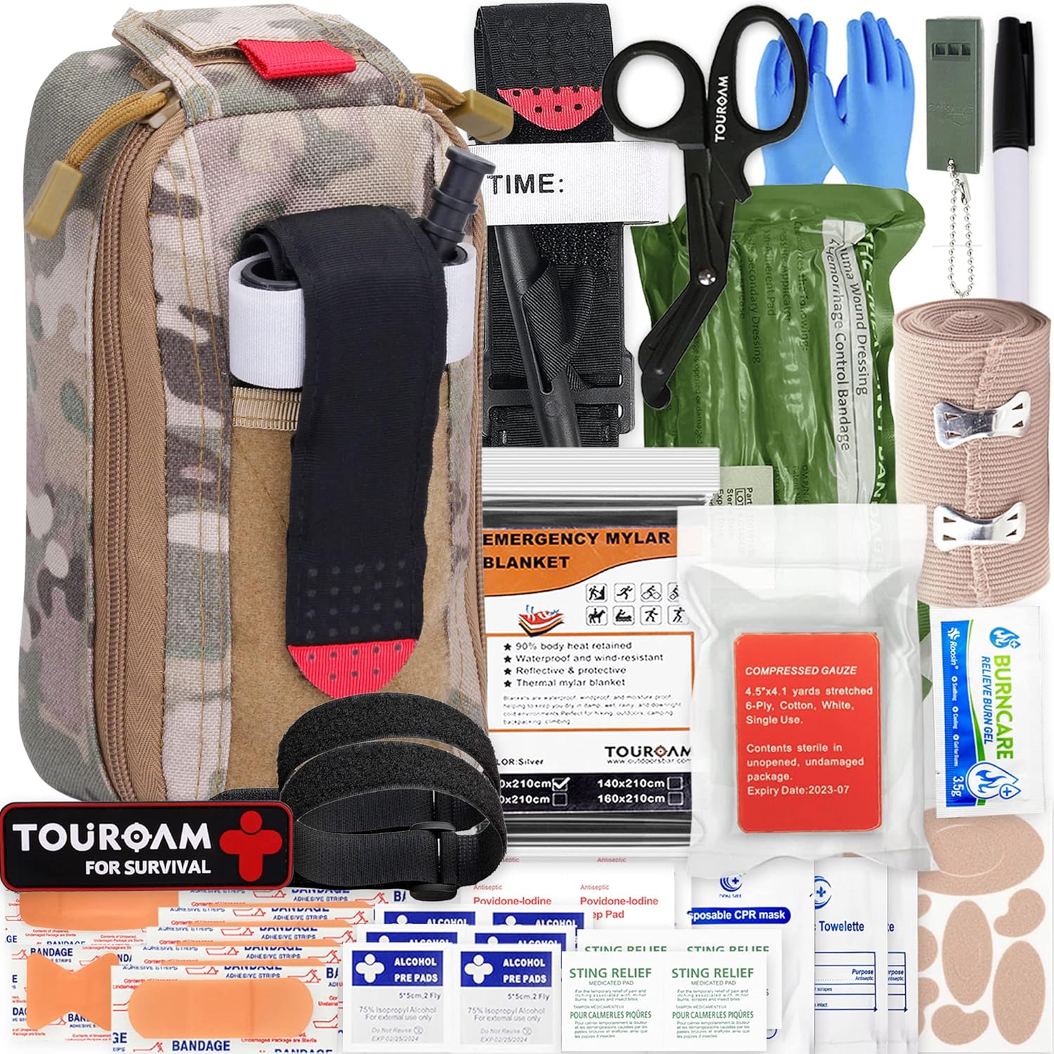 IFAK Trauma First Aid Kit - EDC Tactical Molle Medic Pouch, Emergency Survival Miltary Bleeding Contorl Med Bag for Camping Hiking Bushcraft : Sports & Outdoors
