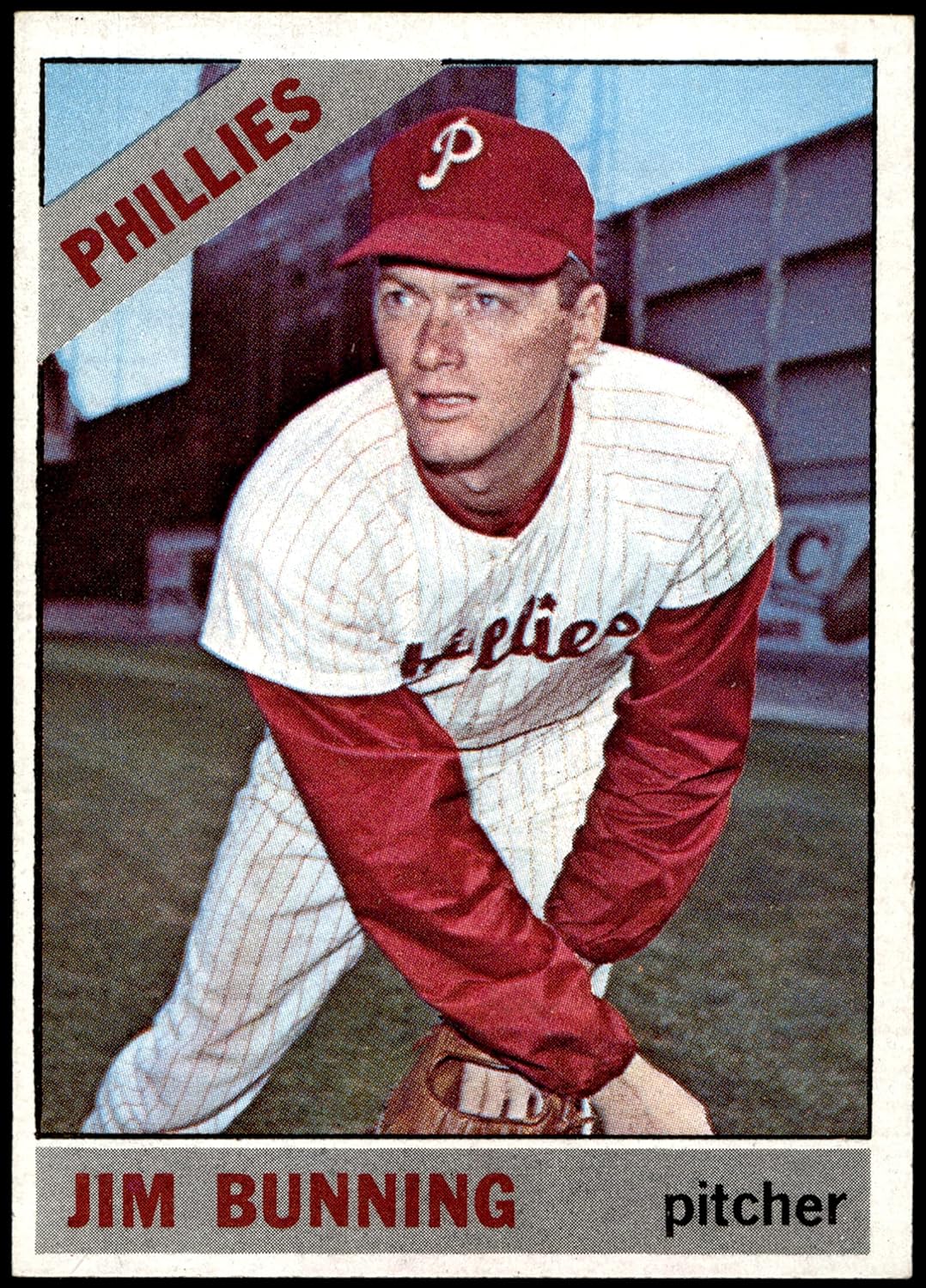 1966 Topps #435 Jim Bunning Philadelphia Phillies (Baseball Card) EX/MT Phillies