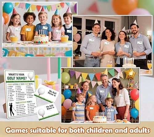 Miniatura 5 de Decoración de fiesta de golf, 30 calcomanías, perfecto para actividades de fiesta de cumpleaños, letrero de madera con soporte de 6 x 8 pulgadas